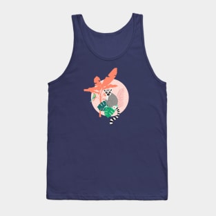 Lemurs in a Pink Jungle Tank Top